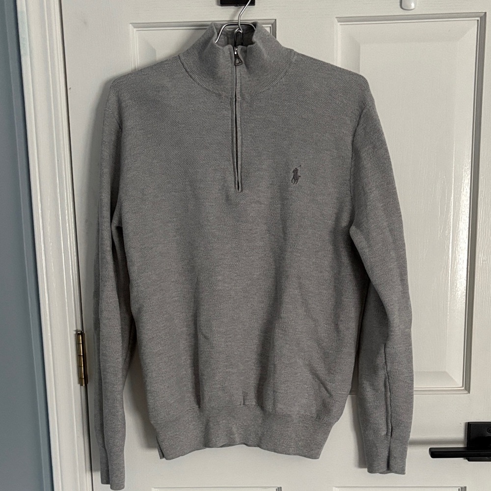 Ralph Lauren Polo Gray Q-Zip Sweater - Mens Medium